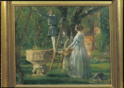 Garden in Ringsted with an Ancient Baptismal Font by Jorgan Roed